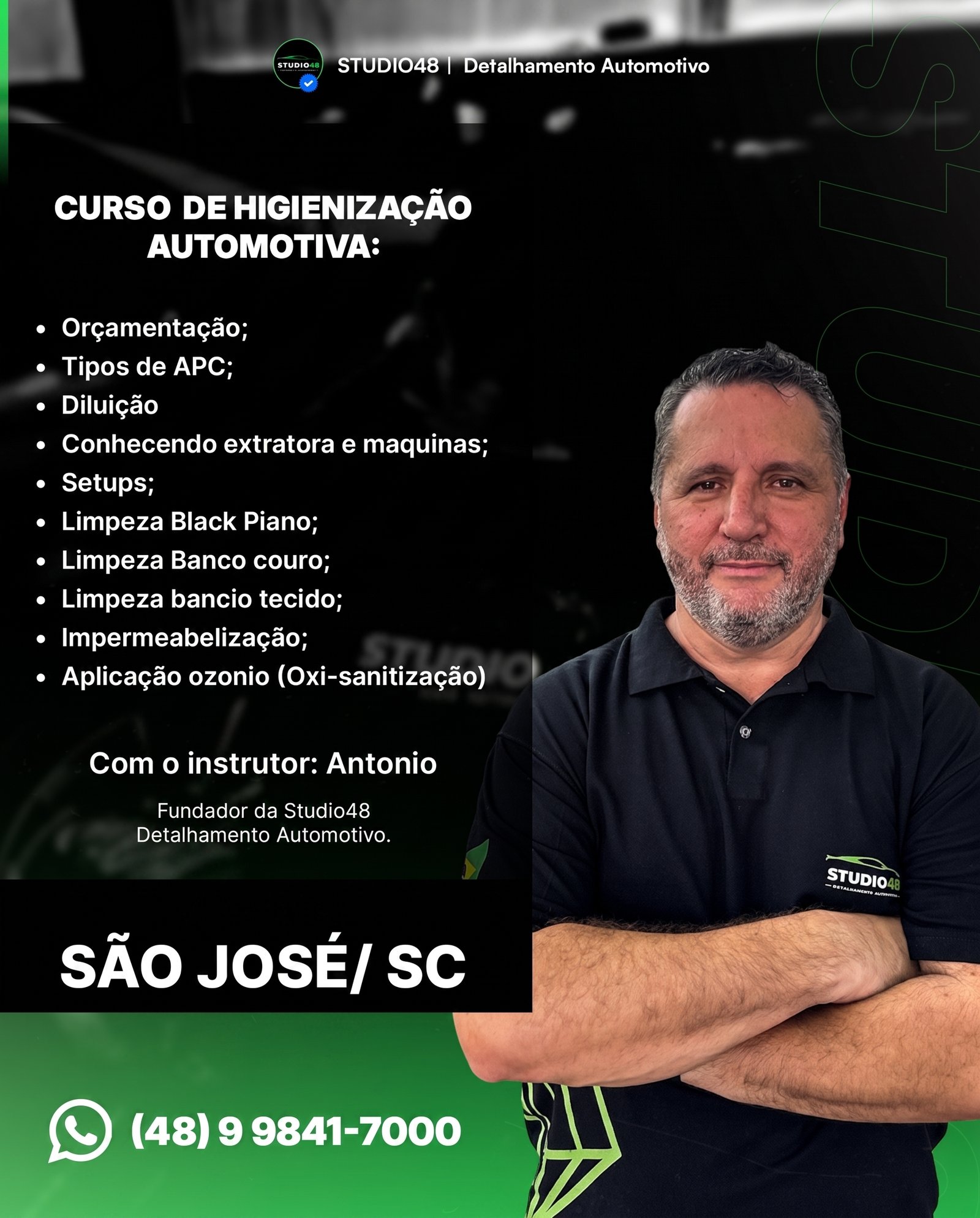Curso de Higienização e Lavação Detalhada - Studio48